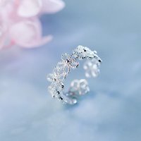New in 925 Sterling Silver Hollow Flower Adjustable Rings For Women Engagement Ladies Rings Vintage Luxury Jewelry Jewellery