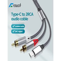 Type C To 2RCA Audio Cable Type C Digital Decoding Chip 1M Nylon Braided Cable for iphone 15 16 Samsung Huawei Xiaomi Laptop
