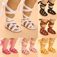Sandales mignonnes à lanières supérieures pour bébés filles de 0 à 18 mois, chaussures de pré-marche à semelle en caoutchouc souple pour nouveau-nés