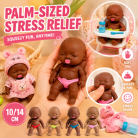 Natasha Soft Squeezable Mini Baby Doll Stress Relief Fidget Toy Realistic Palm Size Reborn Infant Squishy Toy Anxiety Relief