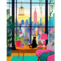 Wooden Puzzle 1314/1000/520 Piece for Adults Cat in New York Jigsaw Puzzle Bedroom Gameroom Livingroom Home Decor Birthday Gift