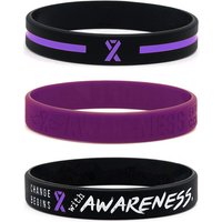 1pc/3pcs purple thin ribbon line awareness rubber bracelet silicone wristband