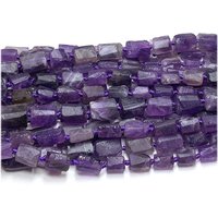 Veemake Natural Raw Mineral Dark Purple Amethyst Nugget Free Form Loose Rough Matte Faceted Beads 07806