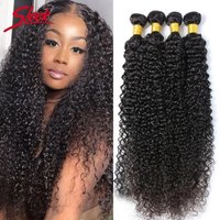 Jerry Culry Human Hair Bundles Brazilian 1/3/4 Pieces Kinky Curly Natural Hair Extensions Woman Wet And Wavy Human Hair Bundles