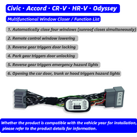For left-hand drive (LHD) cars.Civic, Accord, Odyssey, CR-V Automatic Window Closing Module