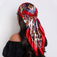 Head Scarf Women Luxury Brand Square Silk Foulard Satin Bandana Sun protection Soft Neckerchief Hijab Hair Scarves For Ladies