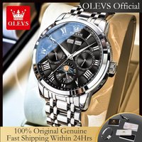 OLEVS 6785 Original Automatic Man Watch Moon Phase Multifunctional Perpetual Calendar Business Watch For Men 2026 New Mens Watch