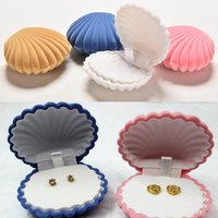 New Cute Shell Velvet Gift Box Ring Pendant Jewelry Earrings Storage Display Case Jewelry Packaging