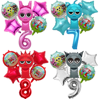 Sprunkis Numbers Balloon Anime Game Figure Birthday Party Decoration Aluminum Film Balloons Boys Party Baby Shower Ballons Gift