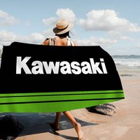 K-Kawasaki Motorcycle Anime Beach Swimming Towel Soft Absorbent Washcloth Children's Gifts for Kids Travel Camping Gym