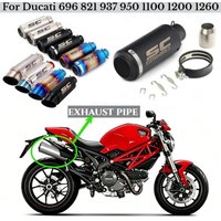 Motorcycle exhaust pipe SC modified straight exhaust pipe 51MM 60MM interface for Ducati 696 821 937 950 1100 1200 1260