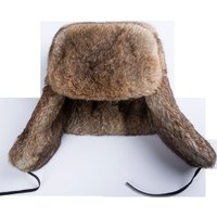 AliExpress NONE Men Trapper Hat Winter Russian Ushanka Hat with Faux Rabbit Fur Earflap Hat Windproof for Hunting Skiing