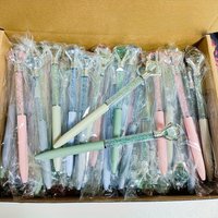 10/20pcs Pastel Crystal Glitter Ballpoint Pen Set, Automatic Retractable Pens - Essential for Office, Gift, Bridal Party Favors