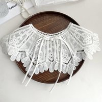 Hollow Out Lace Fake Collar Vintage Shawl Wrap Lace Decor Detachable Lapel Ladies Top Collars Women