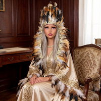 Popular ethnic-style unisex artificial feather headdresses, Halloween carnival party fashion show costumes and accessories