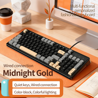 Wired Keyboard 98 Keys Gaming Keyboard RGB Silent Wired Cute Computer Keyboard for Laptop PC Gamer