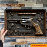 True Man's Toys Vintage Metal Sign , Revolver Gears Design for Home Bar Man Cave Wall Decor