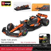 Bburago 1:24 Scale McLaren MCL38 2024 F1 Racing Diecast Alloy Car Model Collection Gift For Adults Kids