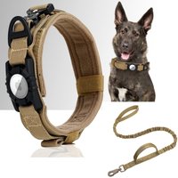 Adjustable Nylon AirTag Holder Dog Collar Metal Buckle Pet Tactical Collar Dog Accessories Anti Last and Pet Dogs Tracing Safe