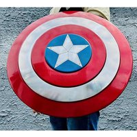 Captain America Shield Prop Cos Movie Version Marvel Peripheral Round Shield Alloy Handheld Prop Decoration Boy'S Toy
