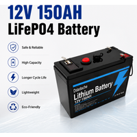 12V 150Ah LiFePO4 Lithium-Eisenphosphat-Batterie mit integriertem BMS-Schutz, wiederaufladbare Speicherbatterie für Solarpanels, Power Wheels, Fahrzeuge für Kinder, Fischfinder