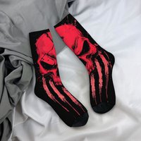 Crazy Punk Skull Street Fashion Socks Gift Novelty Funny Hip-Hop Socks Comfortable Breathable Outdoor Casual Sports Men's Socks