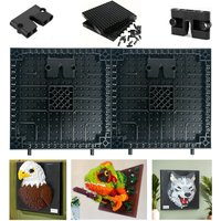 MOC Building Block Pixel Board Assembly Accessories Wall-Hole Painting Base Plate Locking Connection Bolt and Hanging Device