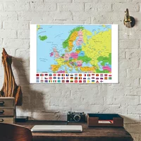 The Europe Map 150*100cm Non-woven Canvas Painting Vinyl Large Poster Wall Hanging Picture Home Decoration School Supplies
