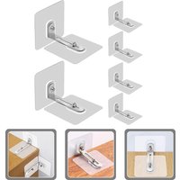 6Pcs Fixed Mounting Clip Furniture Wall Anchor No Drill Self Adhesive Anti Tip Straps for Baby Proofing Bookcase Cabinet