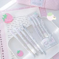 4pcs/set INS Cute Chocolate Click Pen 0.5mm Quick Dry Black Ink Pens for Student Exam Smooth Writing Gel Pen Kawaii Stationery