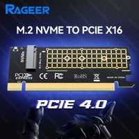 RAGEER M.2 NVMe to PCIe 4.0 x16 Adapter Card Supports 64Gbps and 4TB SSD Speed Compatible with 2280/60/42/30 NVMe SSDs