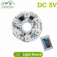 Wireless Remote Switch 6LEDs 5V LED Lights Plate 4 Modes 16 Colors RGB Lamp Board 2W Colorful Gradient Source Decorative Design