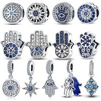 100% Real 925 Silver Classic Devil's Eye Charms Beads For Women Fit Original Qikaola Bracelets Fine DIY Jewelry Making