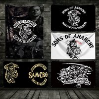 Flag Sons of Anarchy Polyester Digital Printing Banner for Garage Wall Art Out Door Decoration