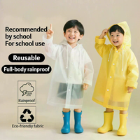 Disposable Children's Raincoat Extended Onesie Suitable For Children To Carry School Bags Long Rain Poncho
