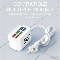 6 in 1 USB Fast Charger Power Strip Desktop Charging Station Fast Charging EU US Plug Socket Multi Port USB HUB Splitter Charger
