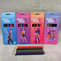Cute Anime Colored Pencils 12Pcs HB 2B Smooth Writing Stationery Set Birthday Party Favors Back to School Gifts for Kids Fans