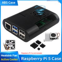 Raspberry Pi 5 ABS Case Plastic Cooling Shell Optional Active Cooler Aluminum Heatsink PWN Cooling Fan for Raspberry Pi 5 Pi5