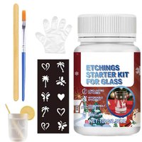 DIY Glass Etching Cream Kit with 6 Tools Permanent Art Supplies for Glassware Ceramic Decoration Festival Anniversary Gifts