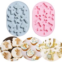 Baptism Cake Decorations Large Size Cupcake Silicone Mold Fondant Cake Chocolate Mould Party Supplies Cake Decorating Tools