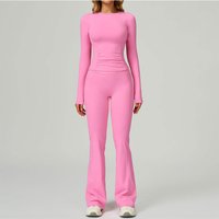 Workout Outfits Yoga Set 2 Pieces Fitness Sportswear Gym Tracksuit Long Sleeved Leggings Sports Bra Athletic Wear Women Clothes