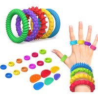 5/6/12Pcs Silicone Sensory Training Hand Ring Toys, Multi-Tactile Stimulation, for ASD/ ADHD Children, Fidget Stress Toys