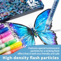 12-36 Colors Glitter Highlighter Markers set Shiny Fine Tip Acrylic Paint Pens Glitter Pens for Art Crafts, Wood, Rock Painting