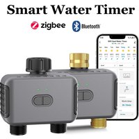 Tuya Smart Water Timer Zigbee/BT Automatic Irrigation Controller 2 Outlet Sprinkler Garden Watering System Support Alexa Google