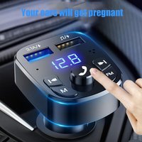 Car Multifunction Bluetooth Car Adapter MP3 Player Compatible 5.0 FM Transmitter Music U Disk Supplies Dual USB Fast Charger