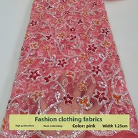 Mesh Sequins Tube Bead Embroidery Fabric for Childrens Clothing Wedding Dress Cheongsam Cloth Diy By The Yard Sewing Material