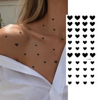 DIY Tiny Heart Tattoo,, Assorted Sizes Minimalist Mini Heart, Long Lasting Temporary Tattoos, Waterproof