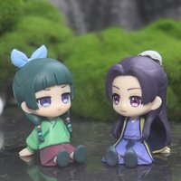 2pcs/Set Q Version The Apothecary Diaries Maomao Jinshi Mini Figure Anime Kawaii Sitting Toys Desktop Car Ornaments Model Gifts