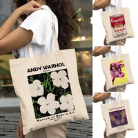 Andy Warhol Painting Pop Art Women Big Shopper Bag Work Flowers Lady Shopping Bags Big Capacity Girl Shoulder Tote Handbag