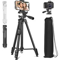 60 Inch/152cm Camera Tripod with Travel Bag, Mobile Phone Tripod with Remote Control, Professional Aluminum Alloy Portable Stand